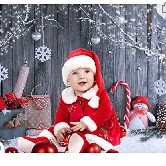 Allenjoy 84X60inch Fabric Christmas Photography Backdrop Winter Snowman - Picture 1 of 5